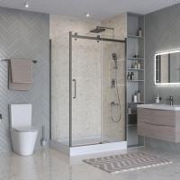 Душевой уголок BelBagno MARINO-2-AH-1-110/100-C-GM 110x100, оружейная сталь