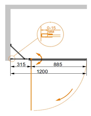 Душевая шторка на ванну Cezares Eco-O-V-11-120/140-C-Cr 120x140 см стекло прозрачное