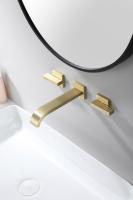 Смеситель скрытого монтажа для раковины, настенный Ganzer GZ01144-S матовое золото