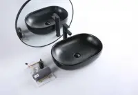 Раковина BelBagno BB1084-H301, 60 x 42 см, накладная, цвет чёрный матовый