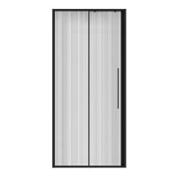 Дверь в нишу Niagara Nova NG-84-L9FHB (90х195) черный матовый, раздвижная влево, стекло рифленое, 1 место