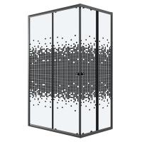 Душевой уголок Niagara Eco NG-1018-14QBLACK (100х80х190) прямоугольник, раздвижное, черный, стекло мозаика, 1 место