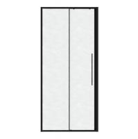 Дверь в нишу Niagara Nova NG-84-L9CHB (90х195) черный матовый, раздвижная влево, стекло шиншилла, 1 место