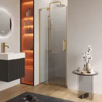 Душевая дверь Cezares SLIDER-B-1-70/80-C-BORO, 70/80 см, стекло прозрачное, профиль брашированное золото
